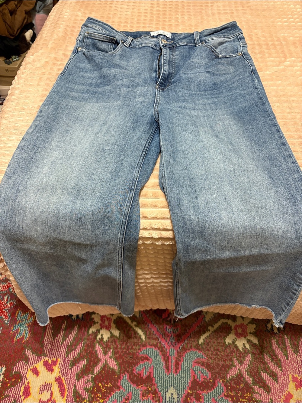 Risen Classic Wide-Leg Women's Jeans in Light Blue sz 1XL